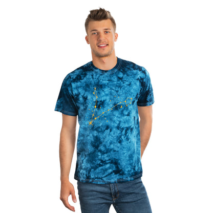 Constelación de estrellas de Piscis: camiseta con efecto tie-dye alienígena, cristal