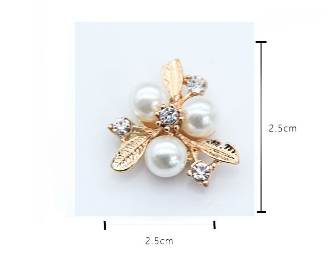 Pearl Flower Three Pearl Leaves Alloy Diamond Flowers Pendant Accessories