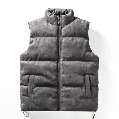 Simple Stand-up Collar Cotton-padded Clothes Vest For Men