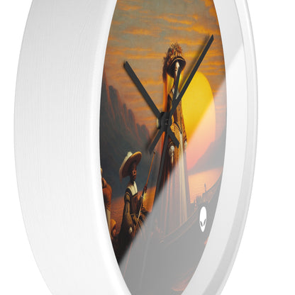 "Golden Twilight in the Italian Gondola" - The Alien Wall Clock Renaissance Art Style