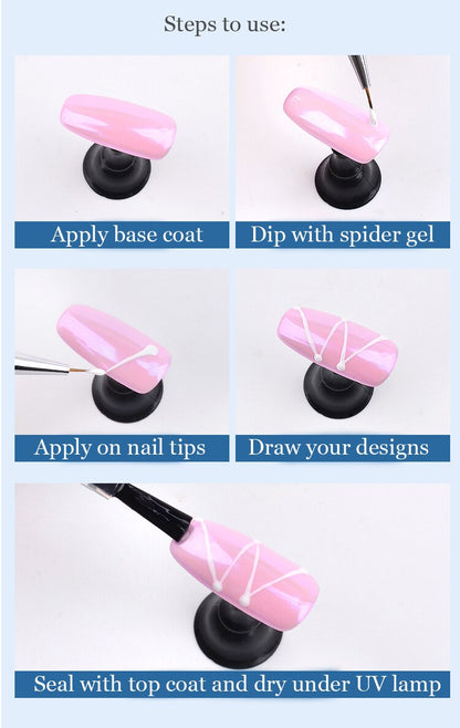 Nagel elastische Zeichnung Nagel Öl Gum Spinne Gum kreative Malerei Phototherapie Malerei Gum DIY Seide Zeichnung Gum