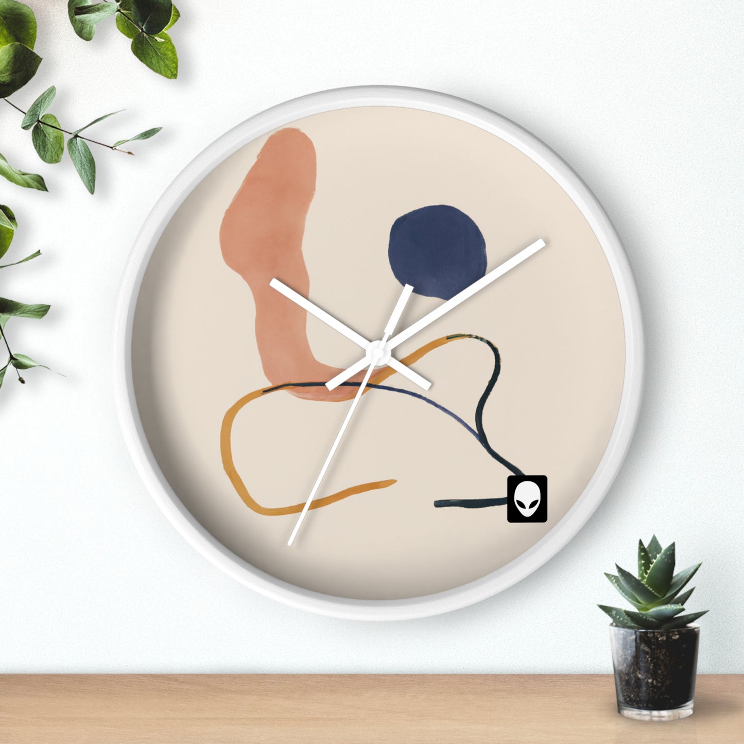 "Contraste geométrico: exploración del color a través de la geometría" - El reloj de pared alienígena