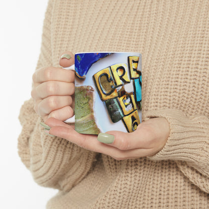 "A Mosaic of Resilience: A Creative Exploration of Strength and Endurance" - The Alien Ceramic Mug 11 oz