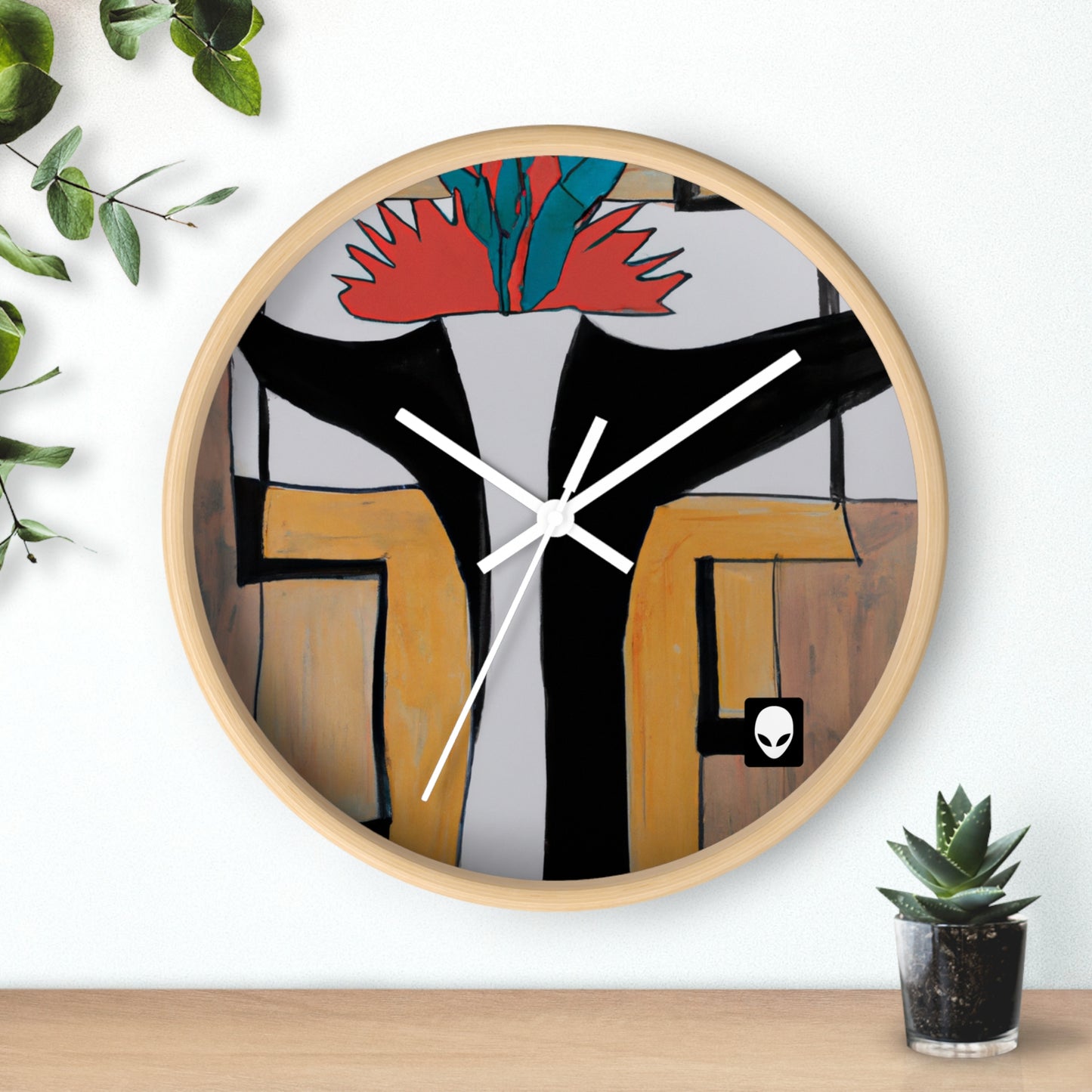 "Explorando el equilibrio y los patrones en el arte abstracto" - The Alien Wall Clock