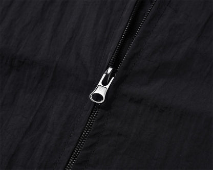 Zipped Stand Collar Jacket Men's Sports Windproof Coat