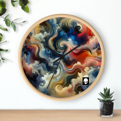 "Chaotic Balance: A Universe of Color" - The Alien Wall Clock Abstract Art Style