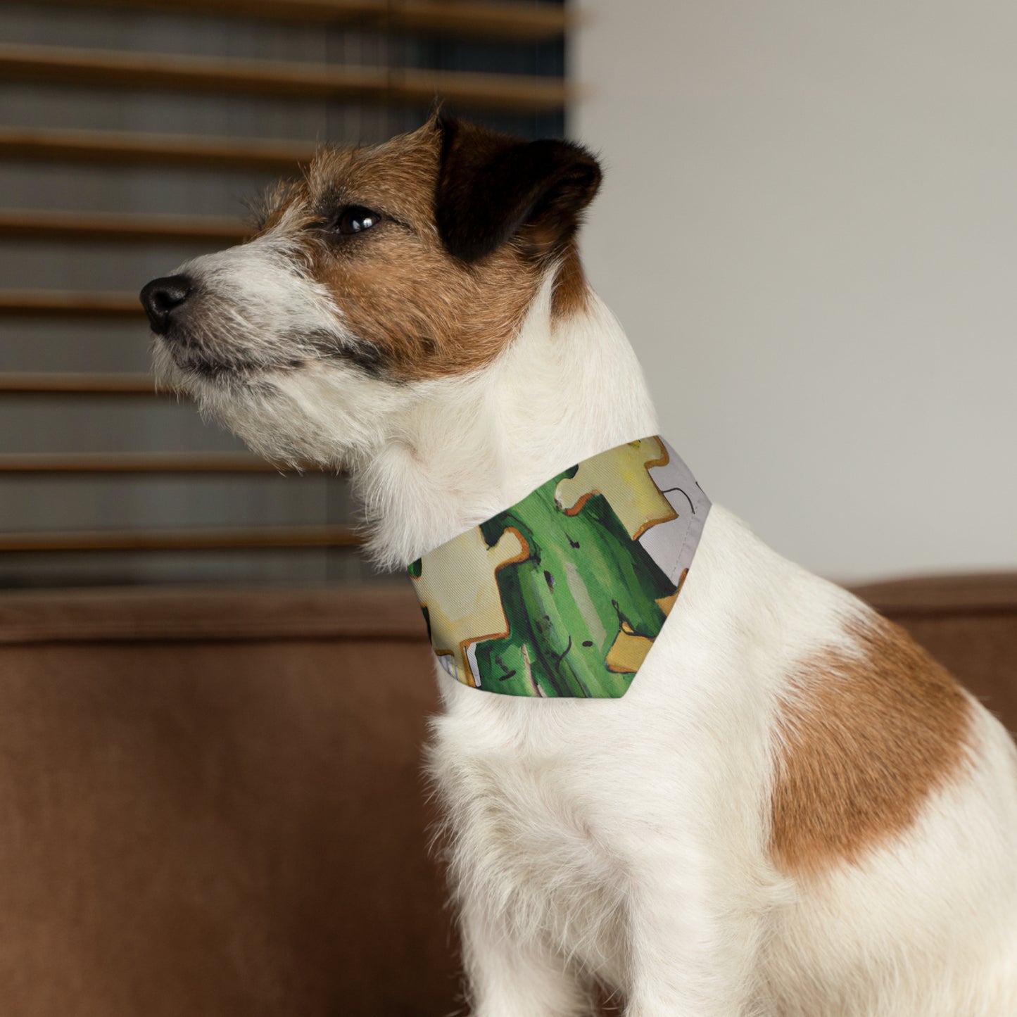 "Cactified Puzzle Time" - El collar de bandana para mascotas alienígenas