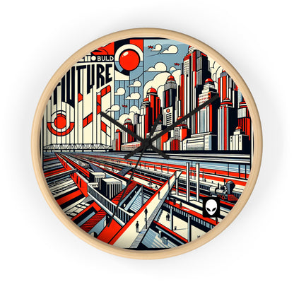 "Constructing Ideas: A Typographic Landscape" - The Alien Wall Clock Constructivism Style