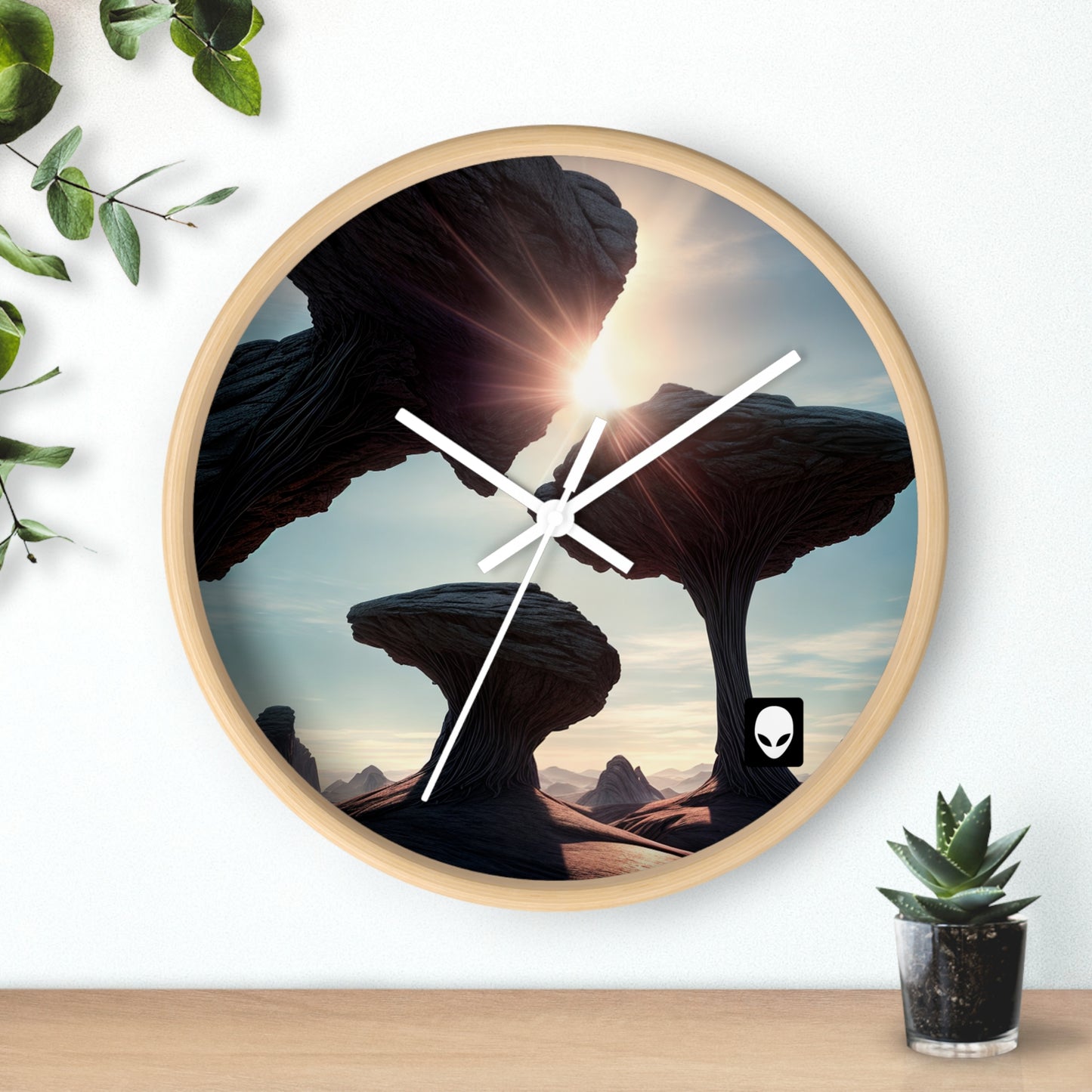 "Alien Landscape Odyssey" - The Alien Wall Clock