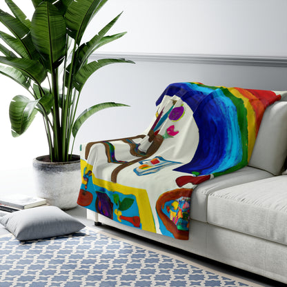 "A Fanciful Rainbow of Possibilities" - The Alien Sherpa Fleece Blanket