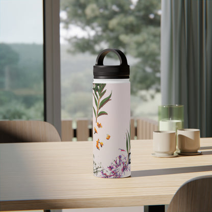 "Exploring Nature's Palette: An Experiment in Abstract Art" - The Alien Stainless Steel Water Bottle, Handle Lid