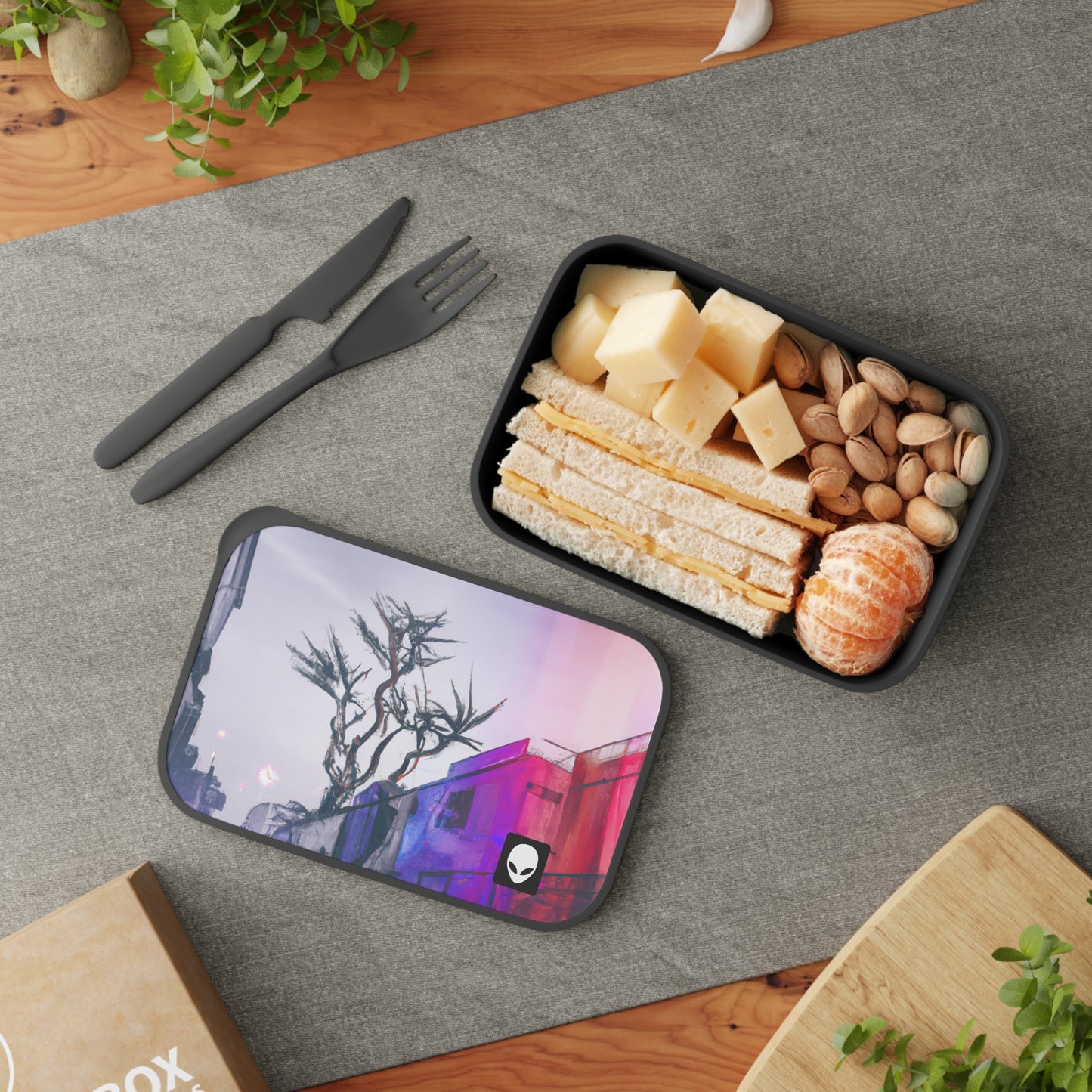 "Exploring Photographs in Color" - The Alien Eco-friendly PLA Bento Box with Band and Utensils