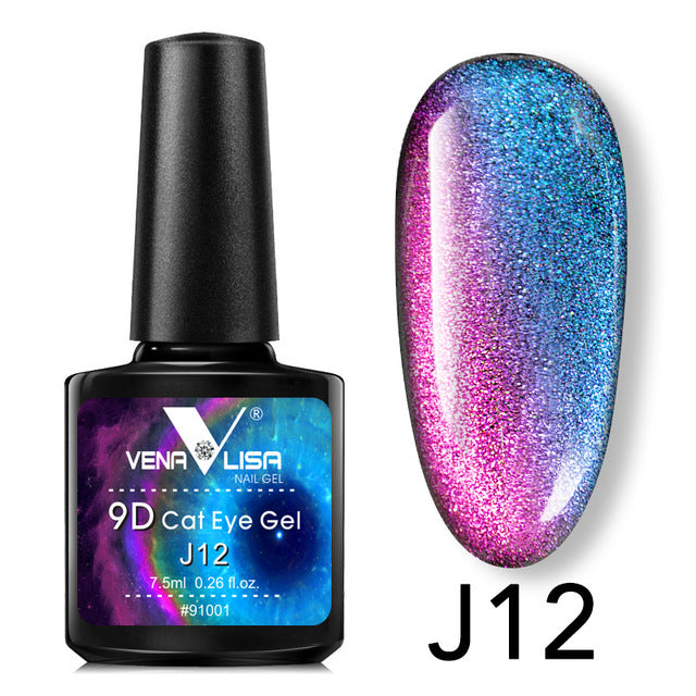 Venalisa 9D Gellack Cat Eye Magic Chameleon Gellack Nagelmaniküre Galaxy Starry Magnetic Mehrfarbig 5 ml Nagelgellack