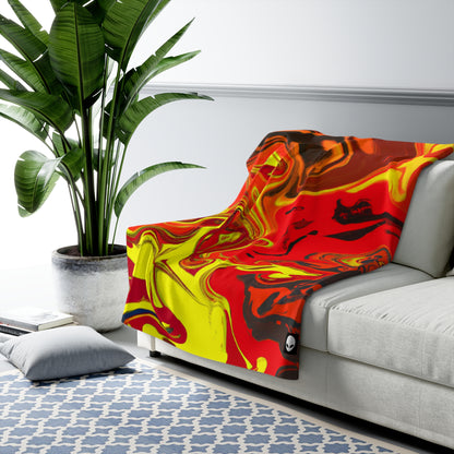 "Abstract Energy in Motion" - The Alien Sherpa Fleece Blanket