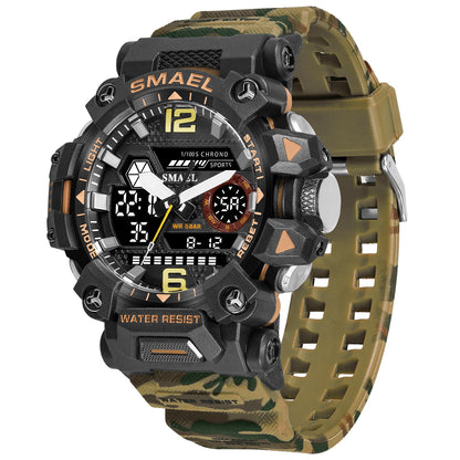 Taktische Männer Camouflage Legierung Militärischen Stil Leuchtende Wasserdichte Outdoor Elektronische Uhr