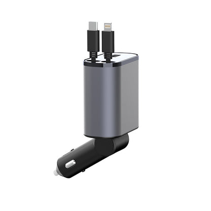 Cargador de coche de metal, encendedor de cigarrillos de carga súper rápido de 100W, adaptador USB y TYPE-C