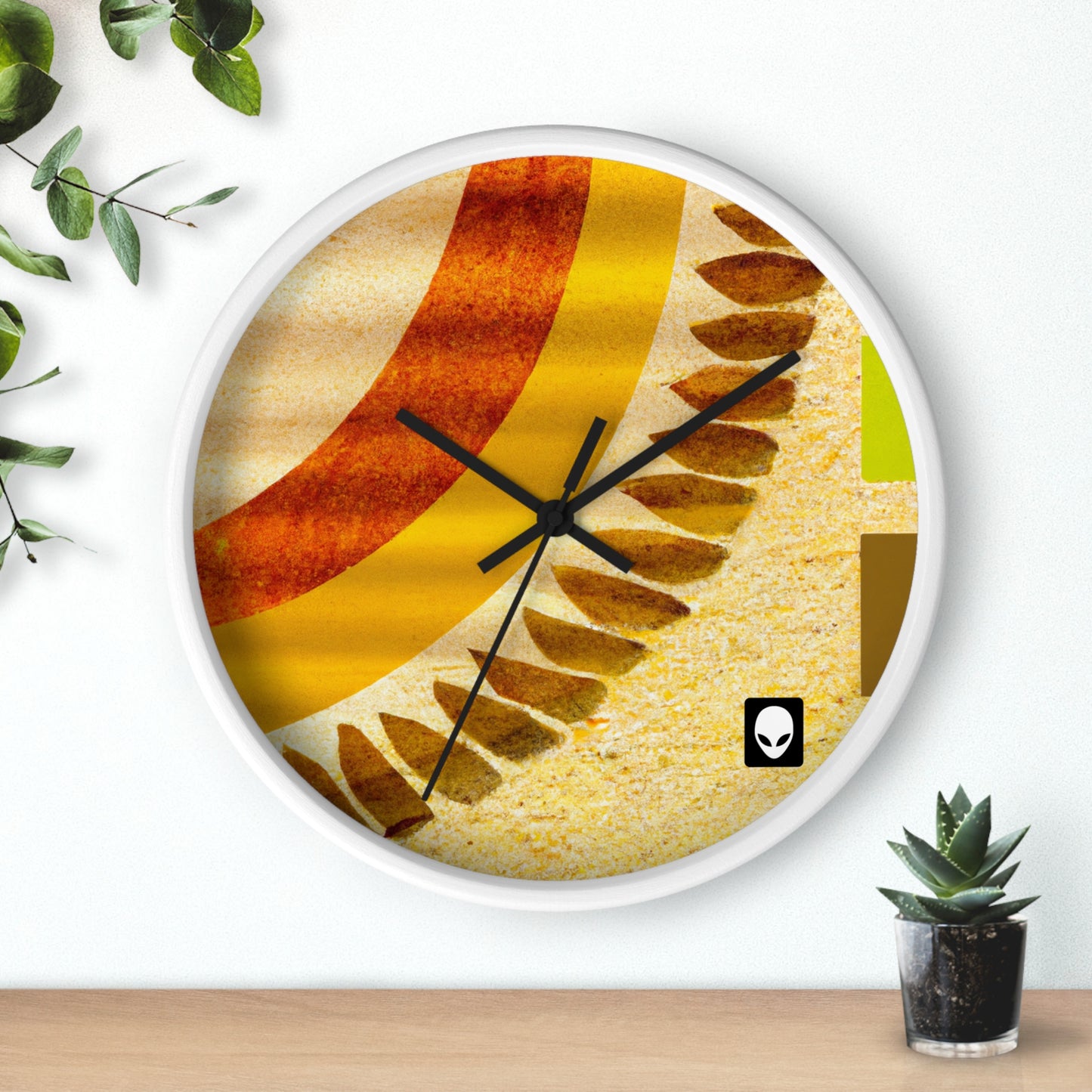 "A Natural Mosaic: Shapes and Colors from the Earth" - The Alien Wall Clock