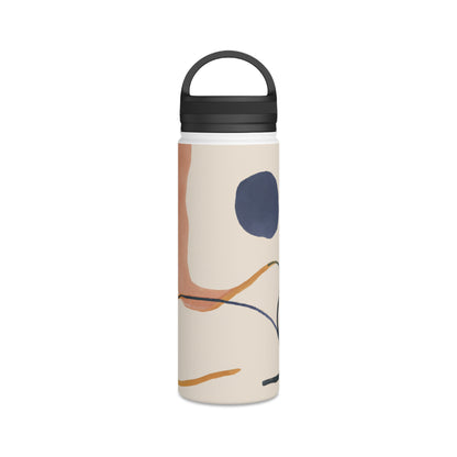 "Geometric Contrast: Exploring Color Through Geometry" - The Alien Stainless Steel Water Bottle, Handle Lid