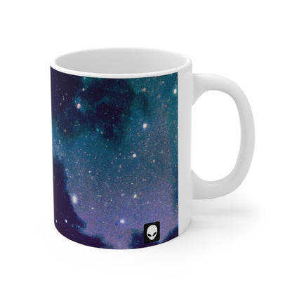 "Sinfonía celestial de medianoche" - La taza de cerámica alienígena 11 oz