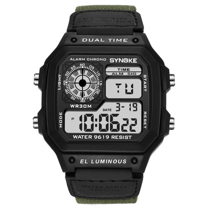 Reloj electrónico retro Relojes deportivos luminosos impermeables para hombres