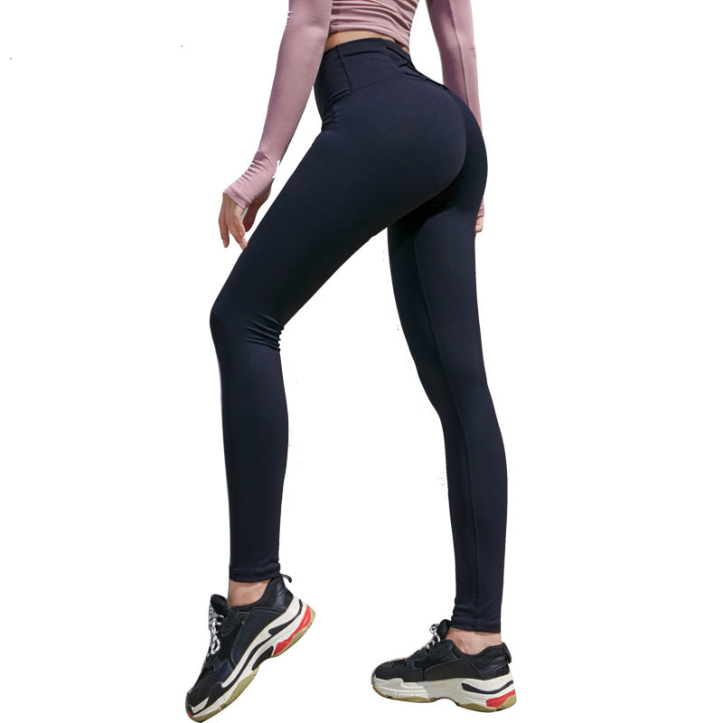 Leggings Women Back Waist Cross Belt Hip Lift