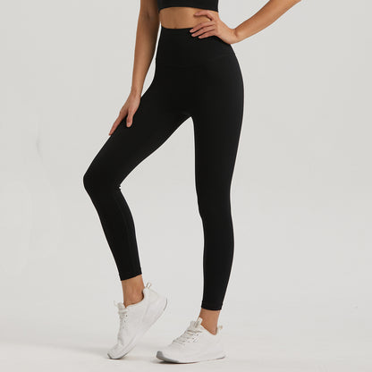 Leggings De Nueve Puntos De Talle Alto Y Melocotón Con Bolsillo De Lycra