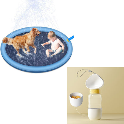 Almohadilla antideslizante para salpicaduras para niños y mascotas, piscina para perros, juguetes acuáticos de verano al aire libre, colchoneta divertida para juegos con fuente para patio trasero