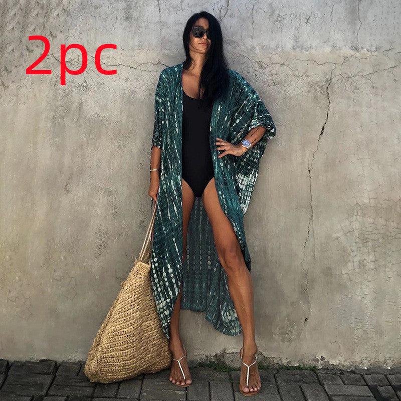 Polyester Ladies Sun Protection Resort Beach Dress Cover Up