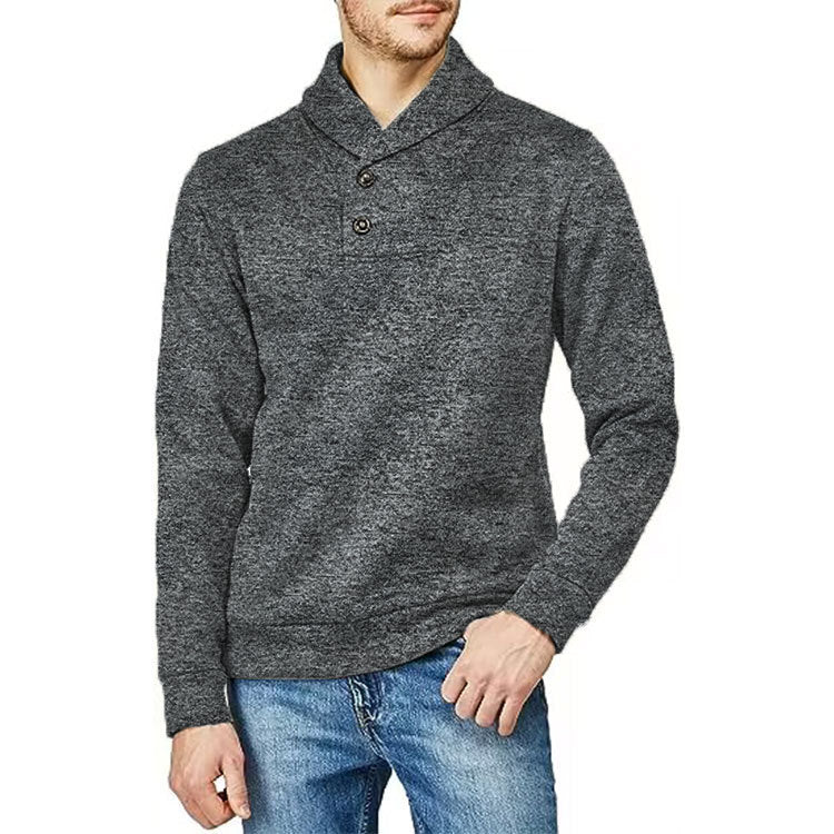 Men's Half Cardigan Loose Leisure Pullover Thin Velvet Sweater