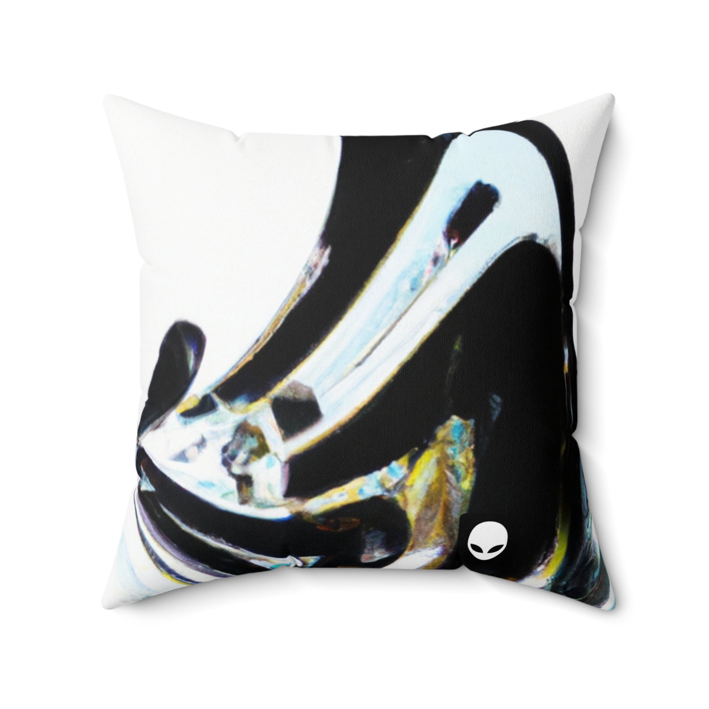 "Merging Perspectives: Crafting a Dynamic Visual Representation" - The Alien Square Pillow