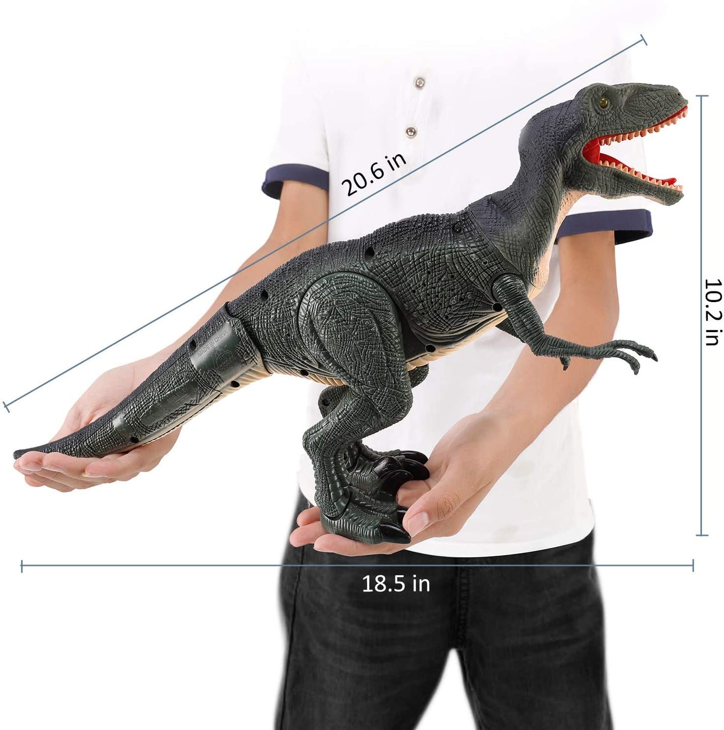 Juguete de dinosaurio que camina con Control remoto, cabeza móvil, ojos y sonidos iluminados, Velociraptor, regalo para niños, plataforma de Amazon prohibida