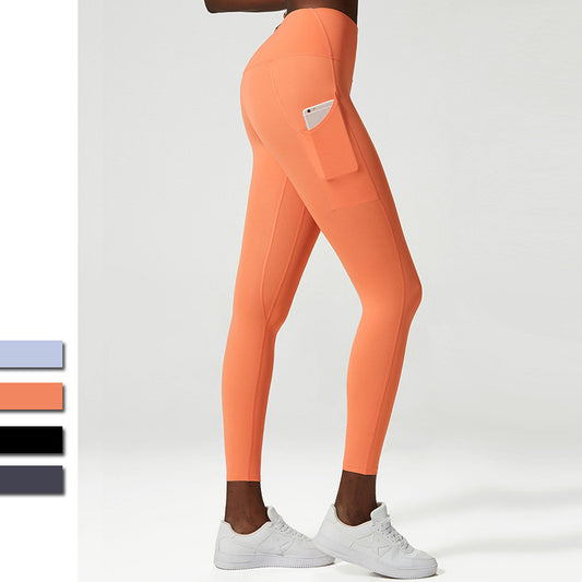 Pantalón deportivo antirizado con bolsillo lateral para mujer