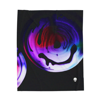 "Exploring Contrasts: A Colorful Dance of Luminance and Chromatic Aberration" - The Alien Velveteen Plush Blanket