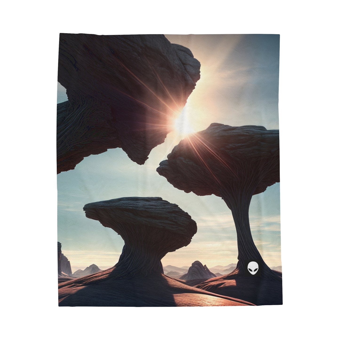 "Alien Landscape Odyssey" - The Alien Velveteen Plush Blanket