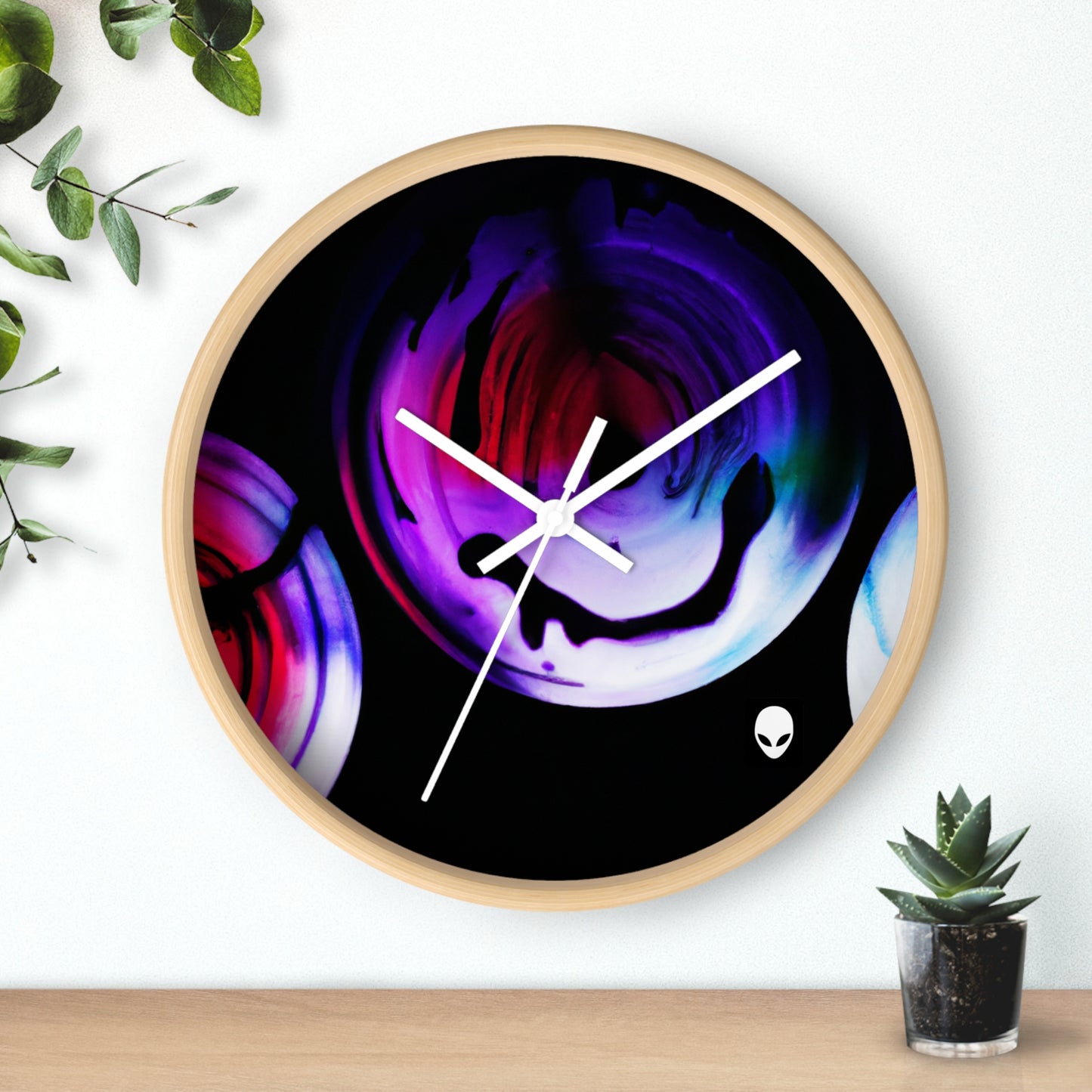 "Exploring Contrasts: A Colorful Dance of Luminance and Chromatic Aberration" - The Alien Wall Clock