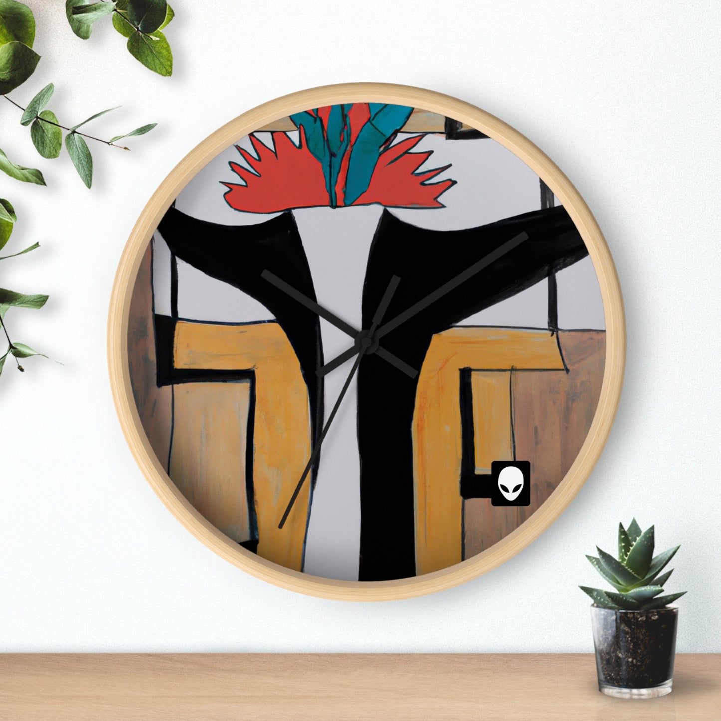 "Exploring Balance and Pattern in Abstract Art" - The Alien Wall Clock