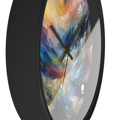 "Abstract Landscape: Exploring Emotional Depths Through Color & Texture" - The Alien Wall Clock Abstract Expressionism Style