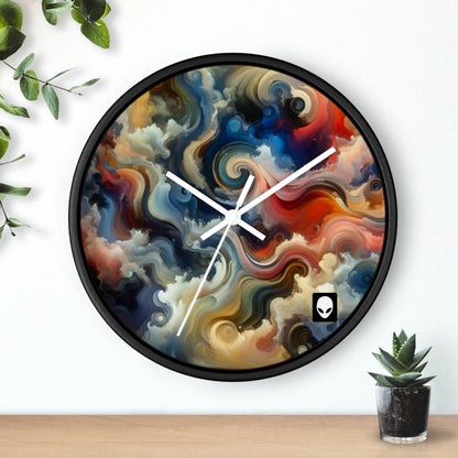 "Chaotic Balance: A Universe of Color" - The Alien Wall Clock Abstract Art Style