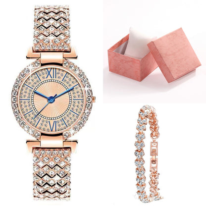 Reloj de cuarzo de lujo y elegante con diamantes que combina con todo para mujer