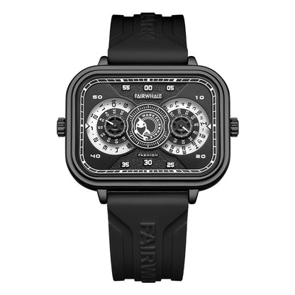 Reloj de moda luminoso impermeable multifuncional con inserciones dobles para hombre