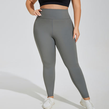 Pantalones de yoga de talla grande, cintura alta, levantamiento de cadera, sin costuras, sensación de nube, ejercicio físico para mujeres