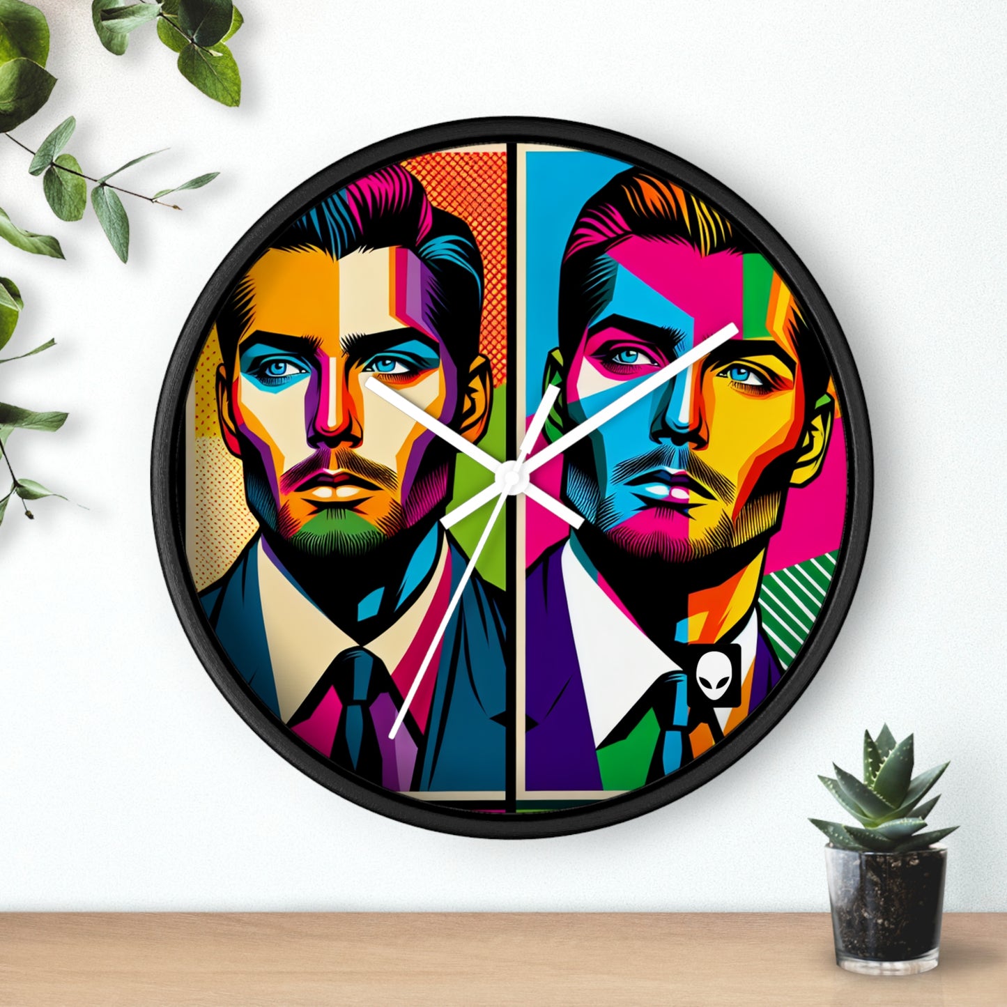 "Retrato de celebridad pop art" - El reloj de pared alienígena estilo pop art