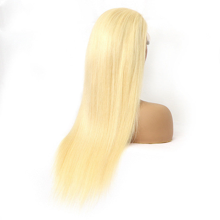 Reality golden long straight lace headgear