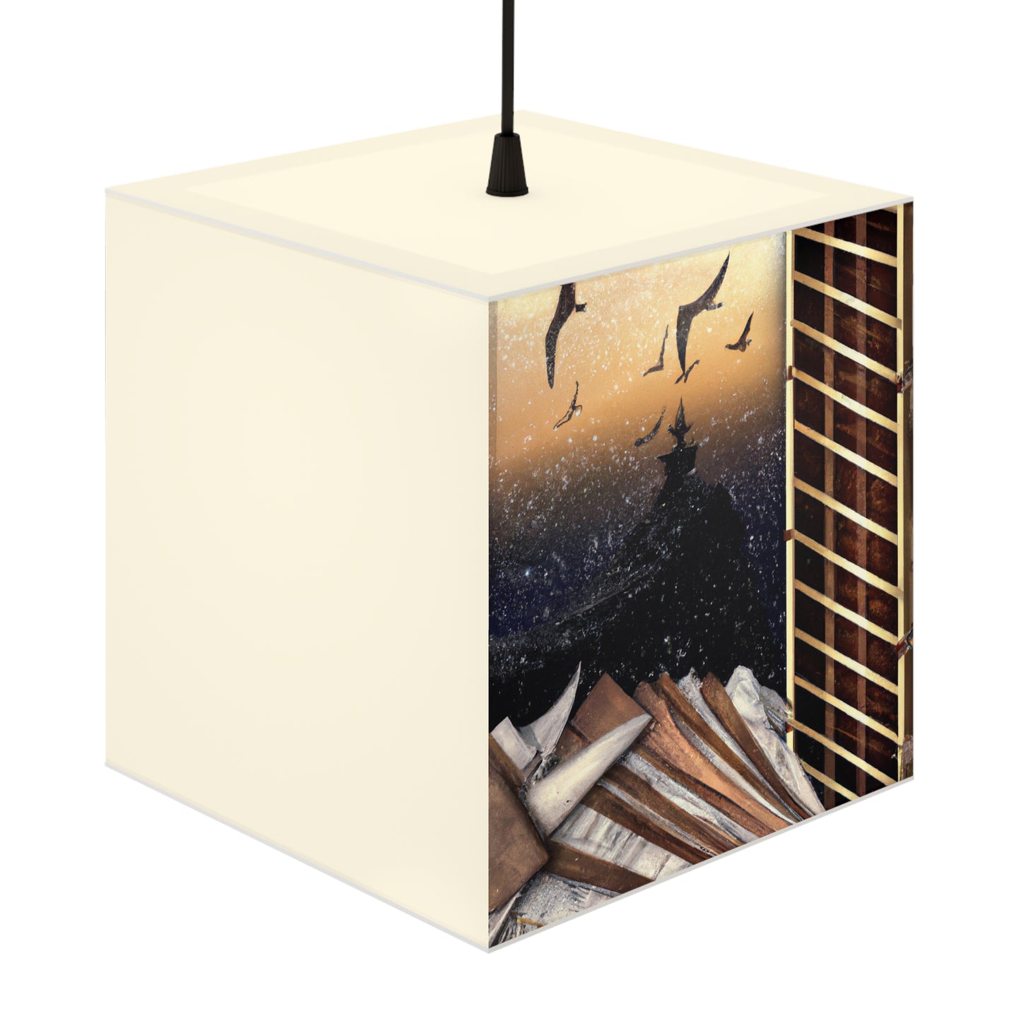 "A Tale of Storytelling Art: A Mixed Media Masterpiece" - The Alien Light Cube Lamp