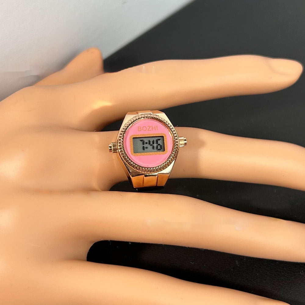 Reloj electrónico de moda para mujer Mini reloj con anillo