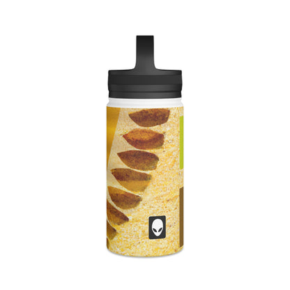 "A Natural Mosaic: Shapes and Colors from the Earth" - The Alien Stainless Steel Water Bottle, Handle Lid