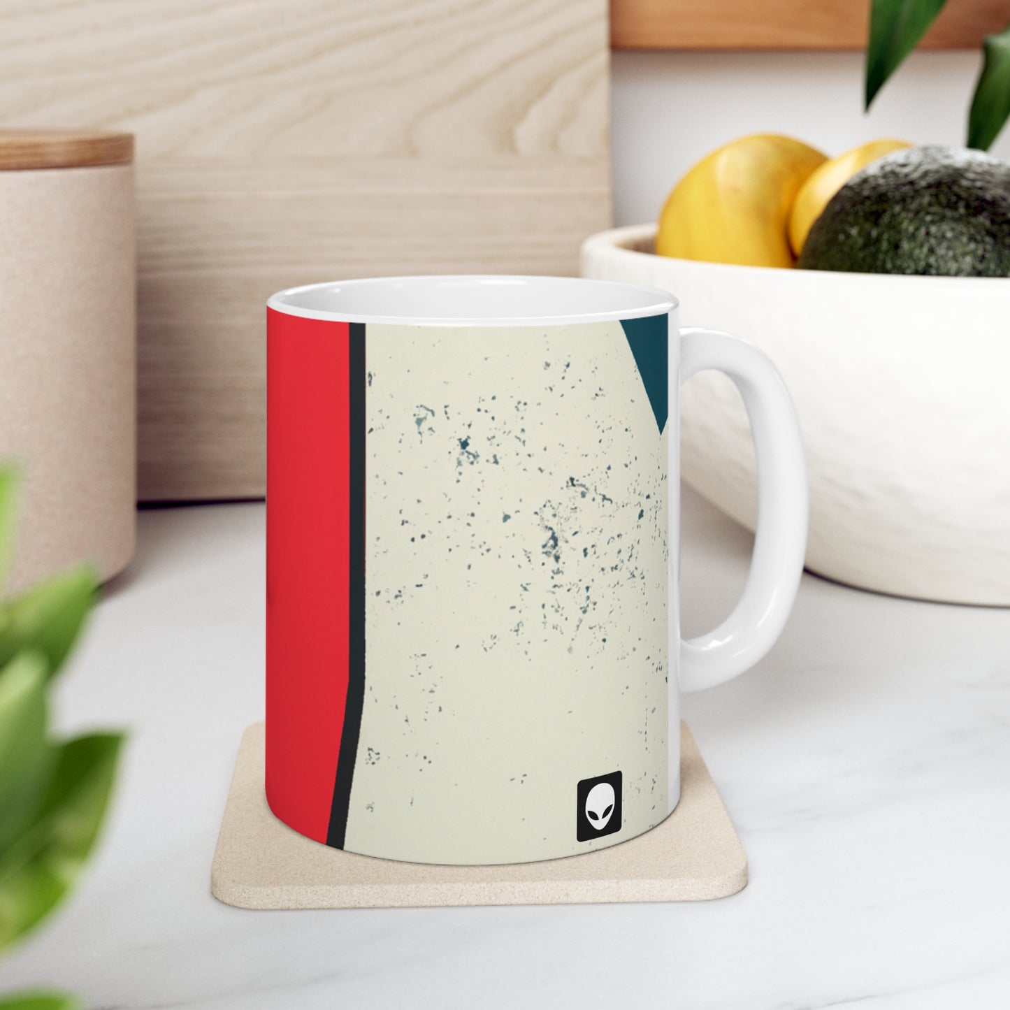 "Expresionismo abstracto: exploración de líneas y formas" - Taza de cerámica The Alien 11 oz