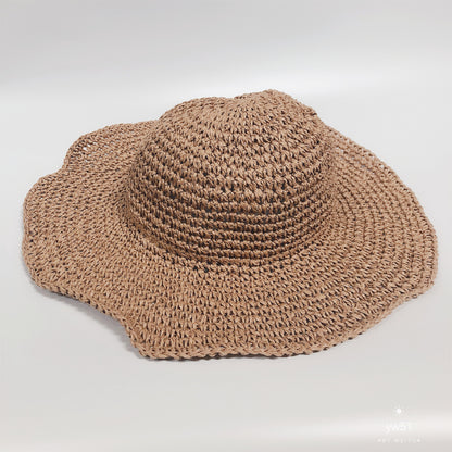 Sombrero de protección solar para mujer con sombreros de paja plegables, sombrero fresco para vacaciones, sombrero de playa