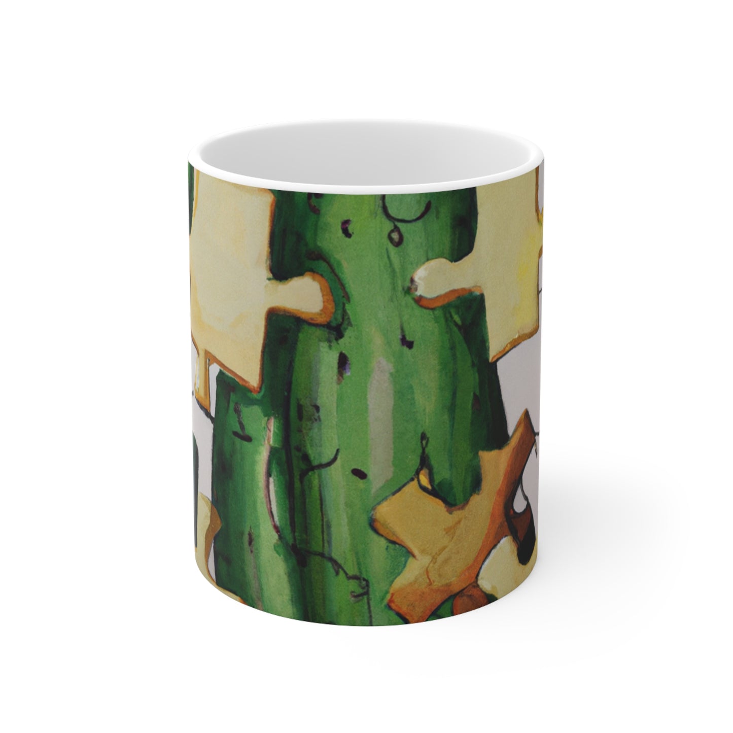 "Cactified Puzzle Time" - Taza de cerámica The Alien 11 oz