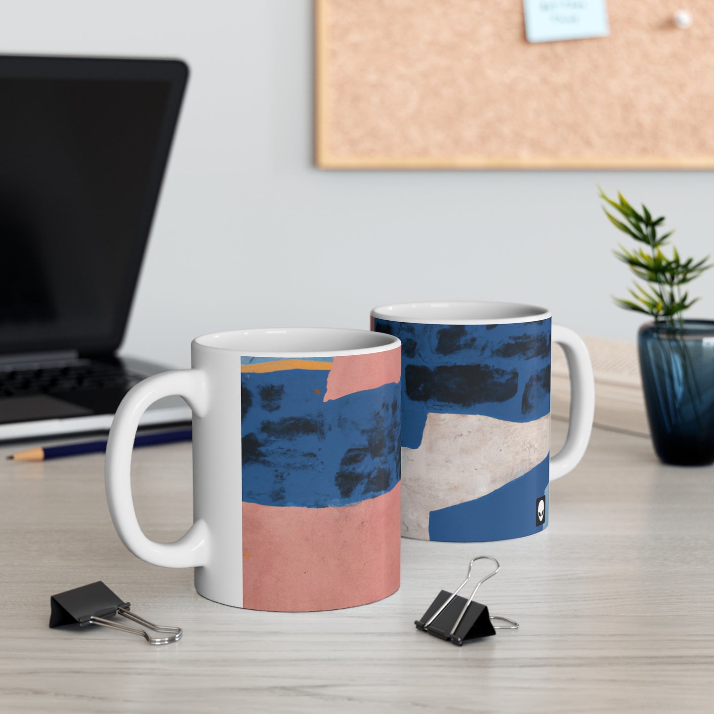 "Interplay of Light and Shadow: An Abstract Collage" - The Alien Ceramic Mug 11 oz